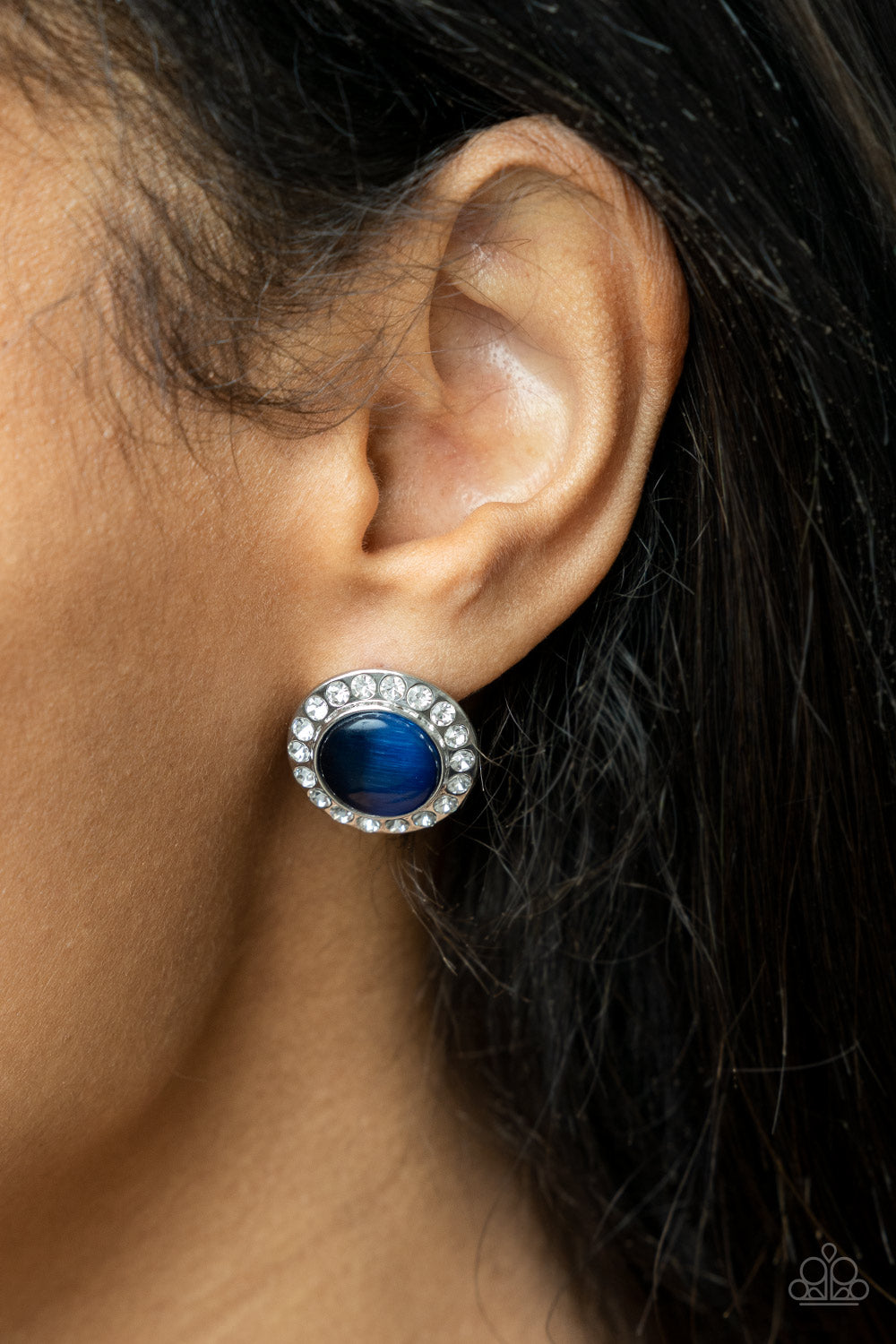 Glowing Dazzle Blue Post Earrings by Paparazzi Accessories