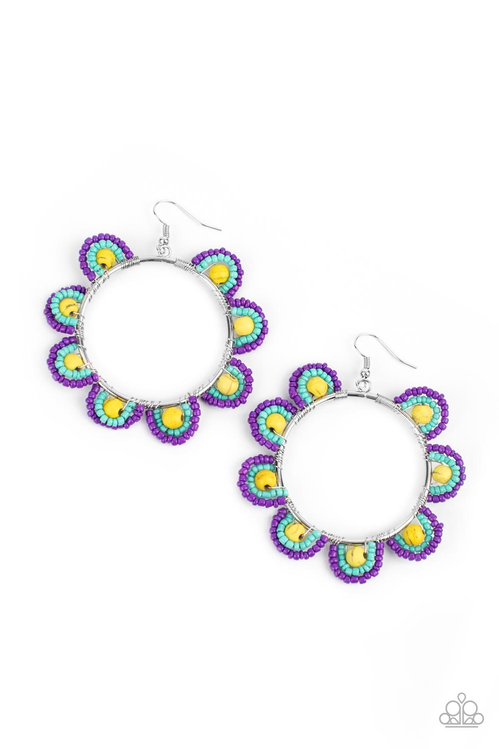 Groovy Gardens Yellow Earring by Paparazzi Accessories