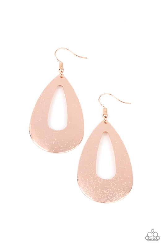 *Paparazzi Earrings* "Hand It OVAL!"  Rose Gold Earrings