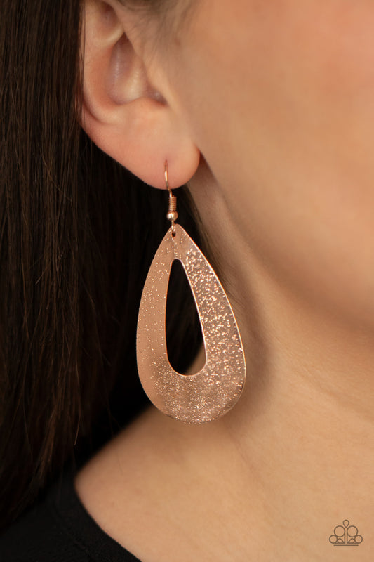 *Paparazzi Earrings* "Hand It OVAL!"  Rose Gold Earrings