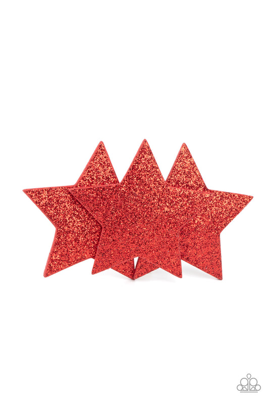 *Paparazzi Hair Accessories* "Happy Birthday, America" Red Hair Clip