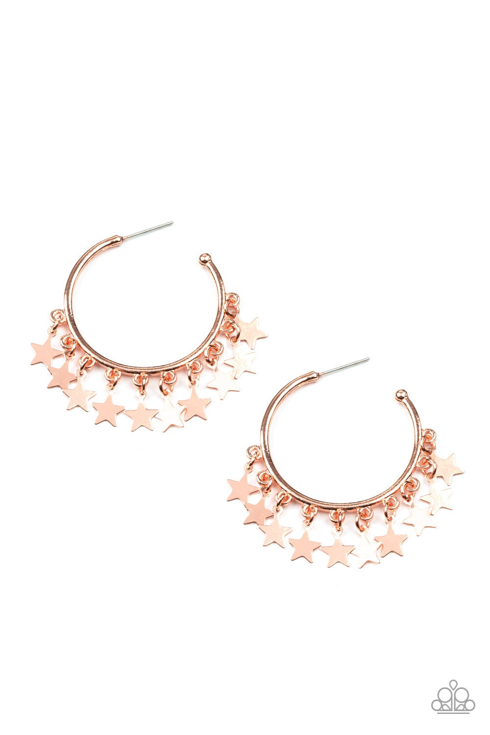 *Paparazzi Earrings* "Happy Independence Day" Copper Hoop Earrings