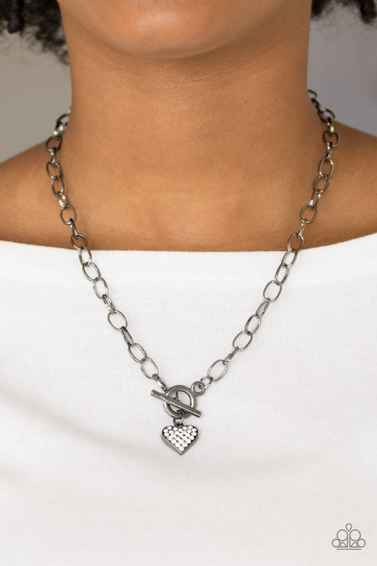 Harvard Hearts Black Necklace by Paparazzi Accessories