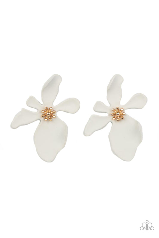 *Paparazzi Earrings* "Hawaiian Heiress" White Post Earrings