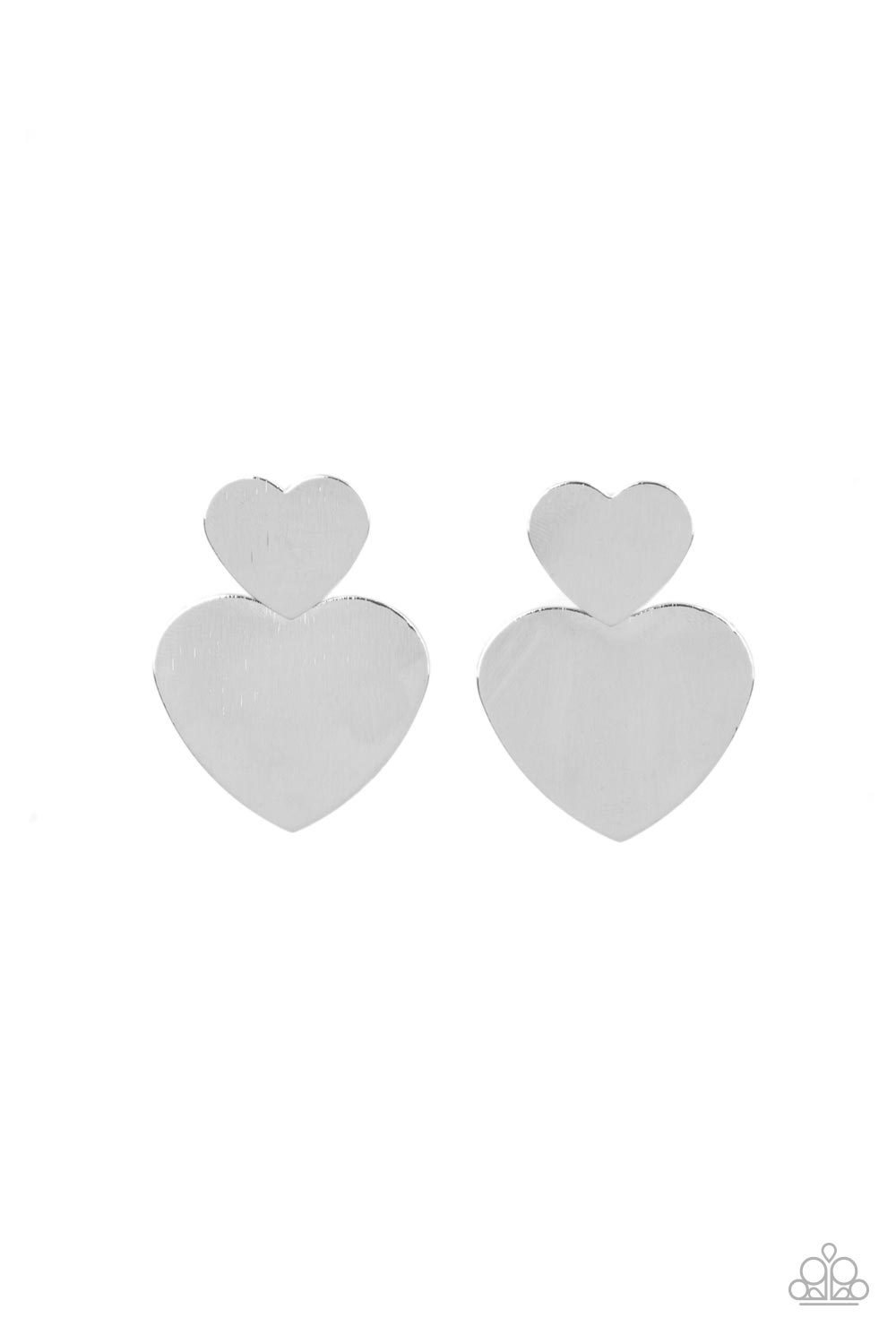 *Paparazzi Earrings* "Heart-Racing Refinement" Silver Post Earring