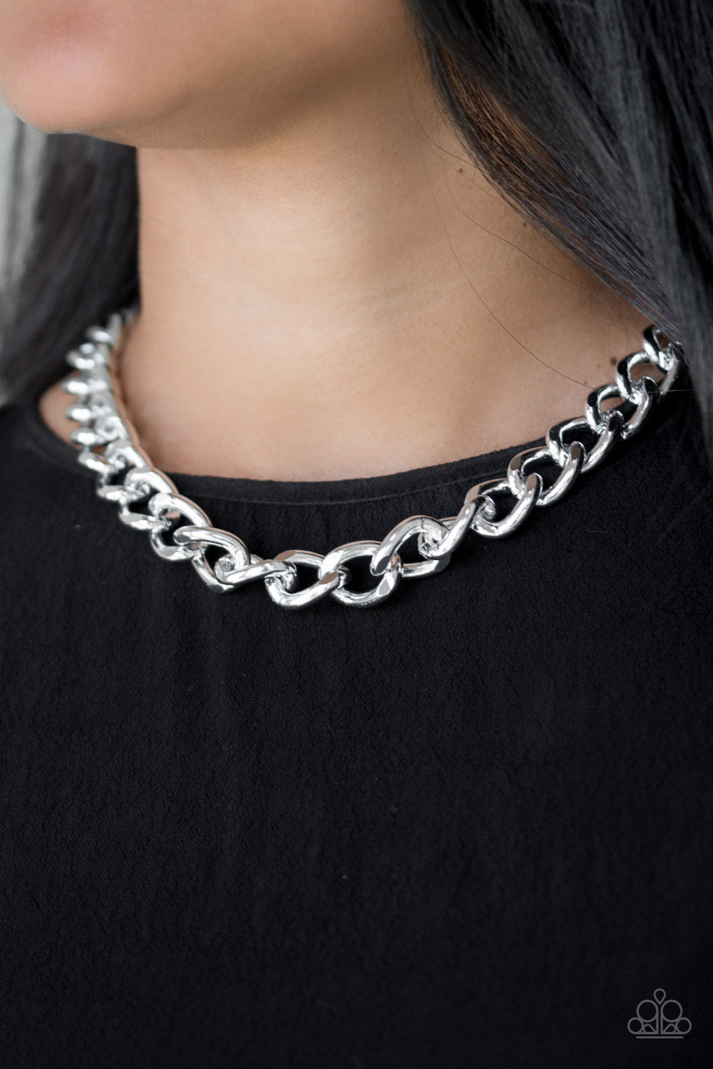 *Paparazzi Necklace* "Heavyweight Champion" Silver Chain Necklace