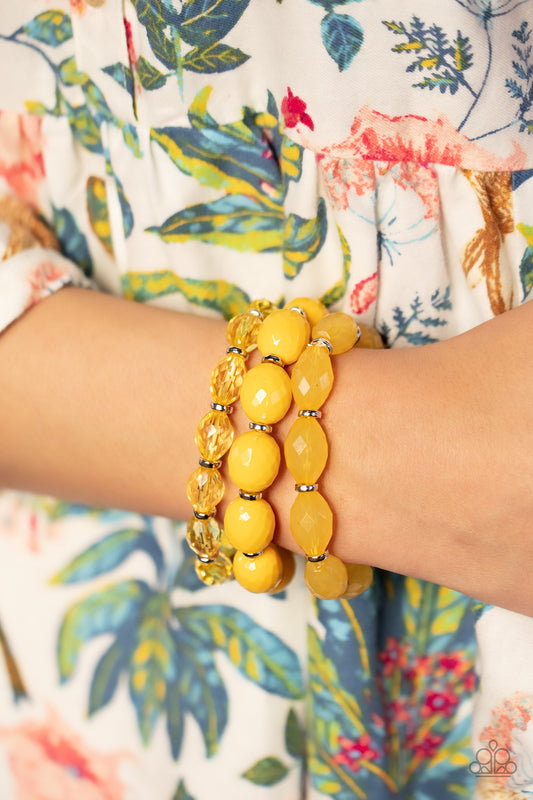 High Tide Hammock Yellow Bracelet by Paparazzi Accessories