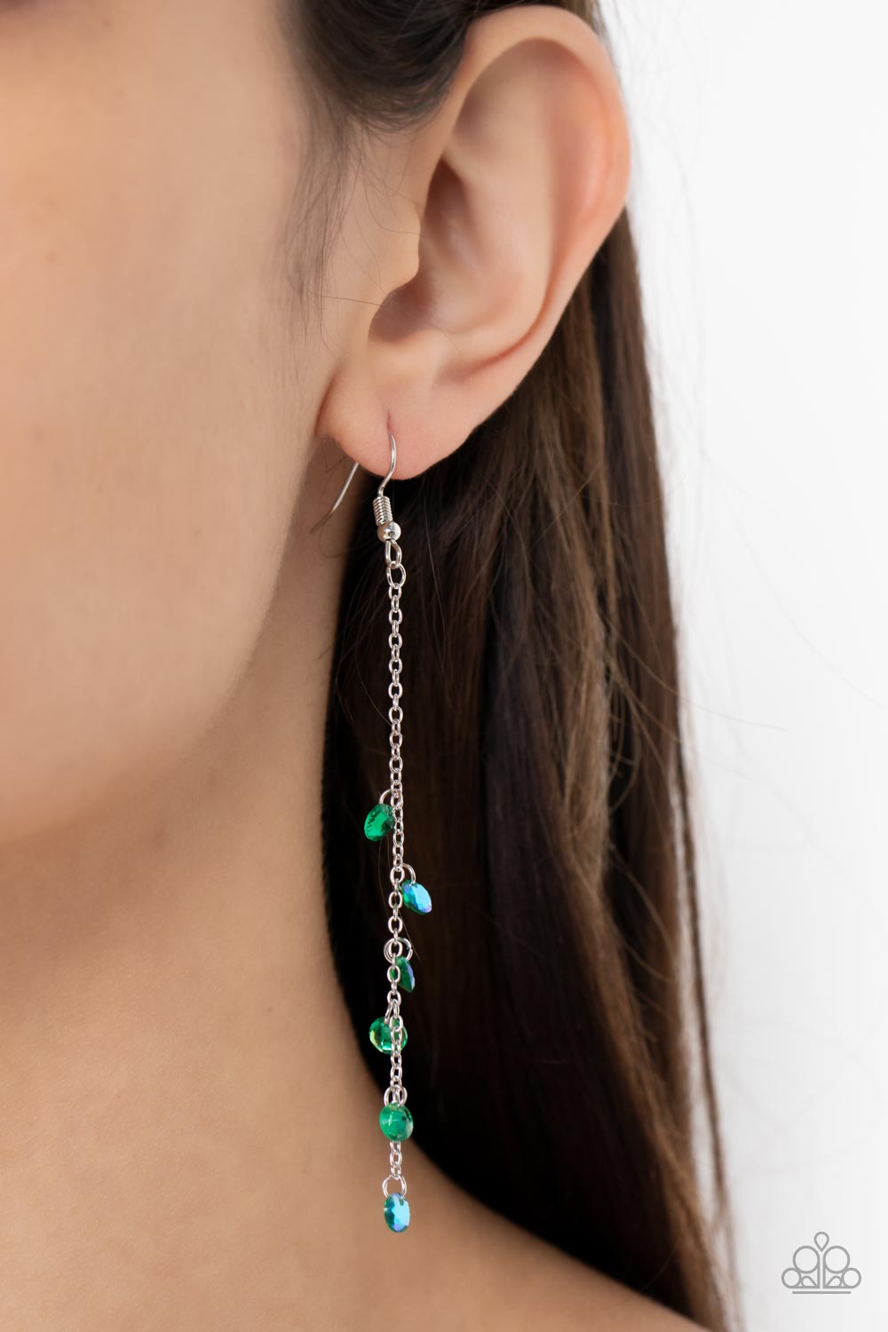 *Paparazzi Earrings* "Extended Eloquence" Iridescent Green Earrings