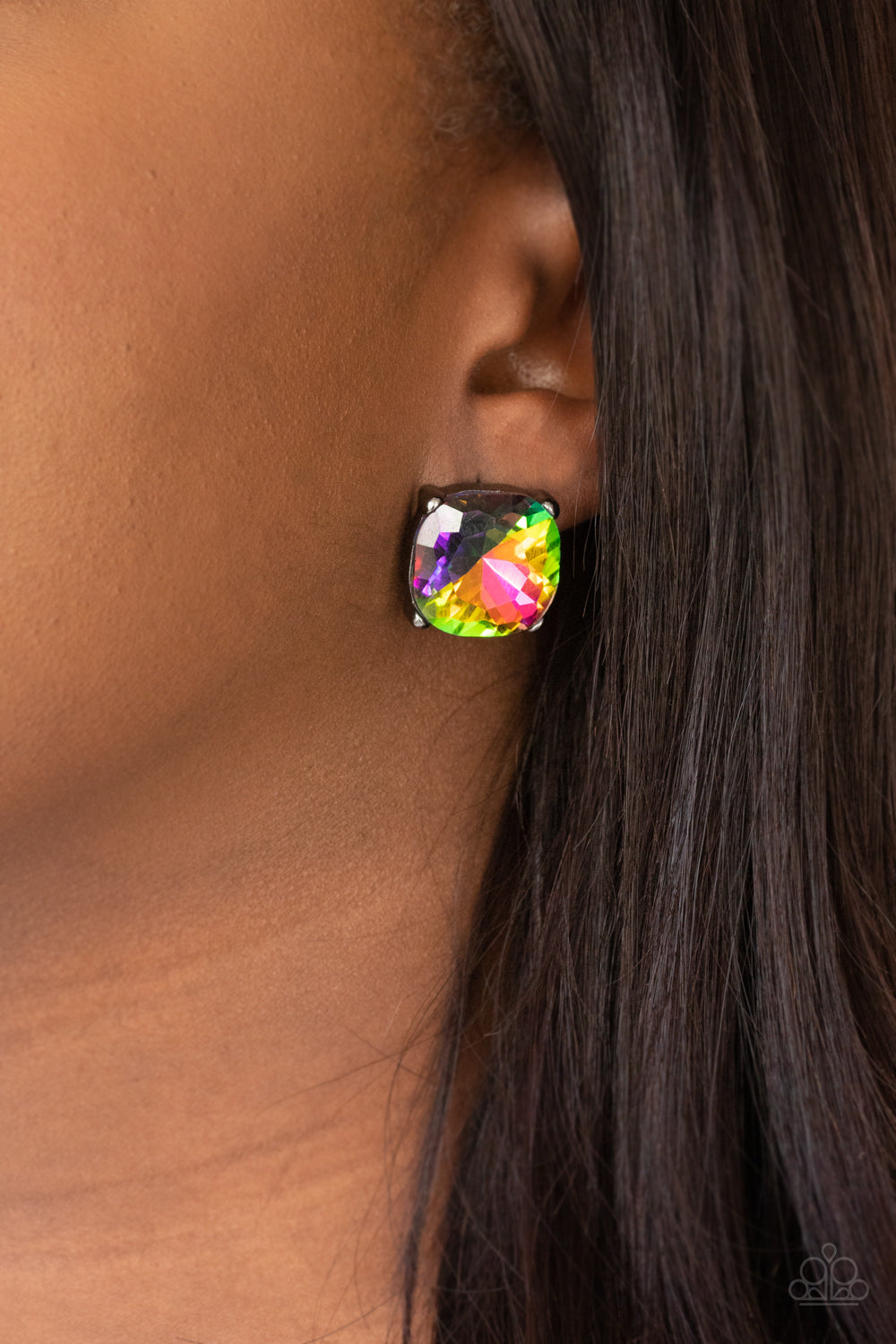 *Paparazzi Post Earrings" "Royalty High"  Multi Oil Spill Earrings