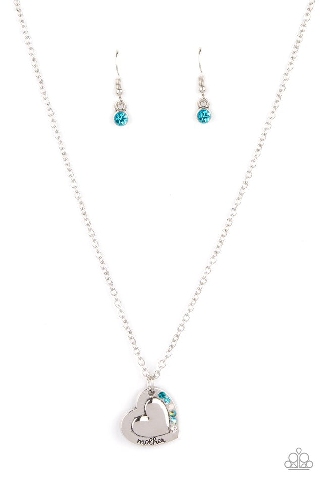 *Paparazzi Necklace* "Happily Heartwarming" Blue Necklace