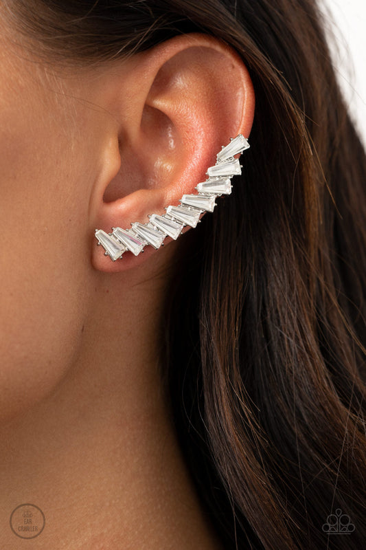 *Paparazzi Ear Crawlers* "I Think ICE Can" White Post Earring