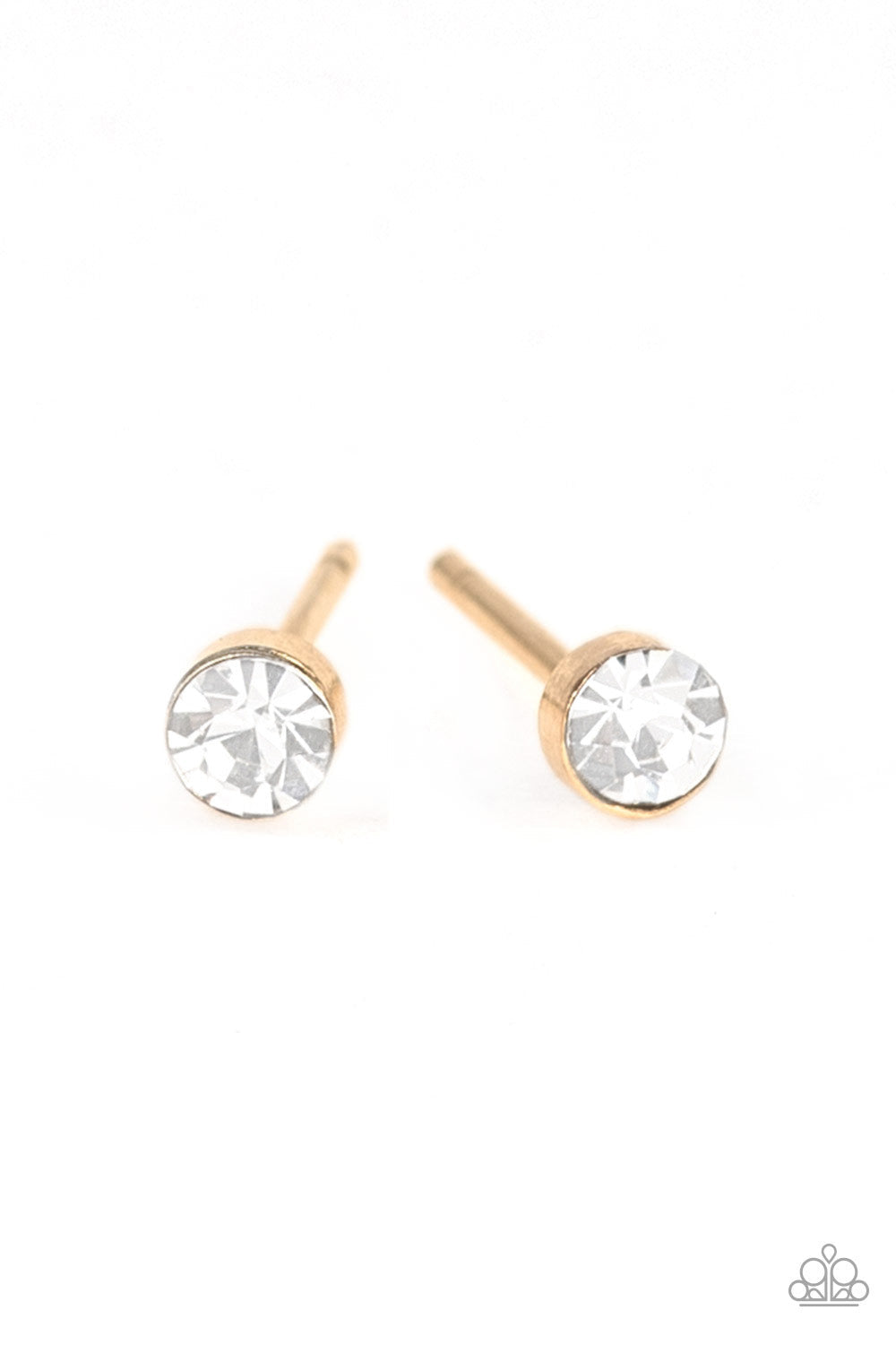 *Paparazzi Post Earrings* "Dainty Decor" White Cubic Zirconia Post Earrings