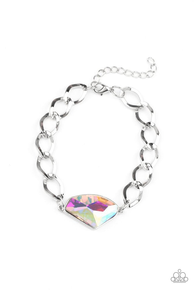 *Paparazzi Bracelet* "Galactic Grunge" Multi Iridescent UV Shimmer/AB Crystal-like Bracelet