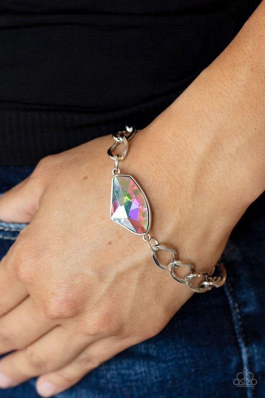 *Paparazzi Bracelet* "Galactic Grunge" Multi Iridescent UV Shimmer/AB Crystal-like Bracelet