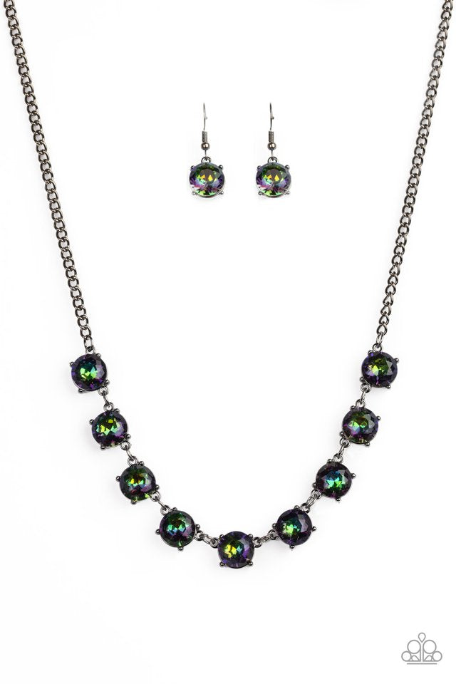 *Paparazzi Necklace* " Iridescent Icing" Multi Oil Spill Necklace Black Diamond Fan Favorite