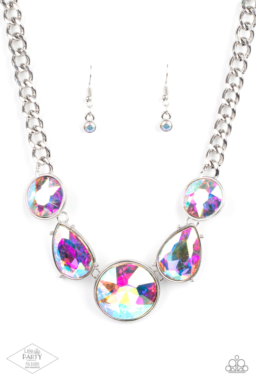 *Paparazzi Necklace" "All The World's My State" Multi Iridescent Oil Spill Necklace