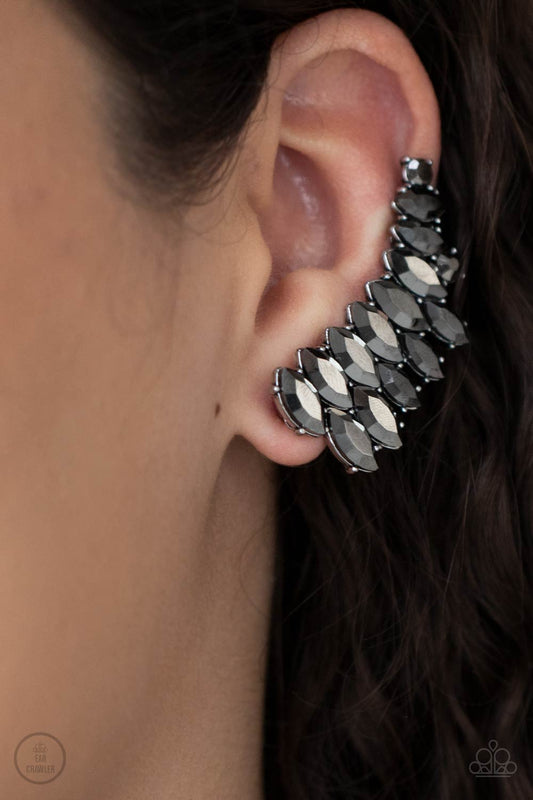 *Paparazzi Earrings* " Explosive Elegance" Silver Post-Crawler