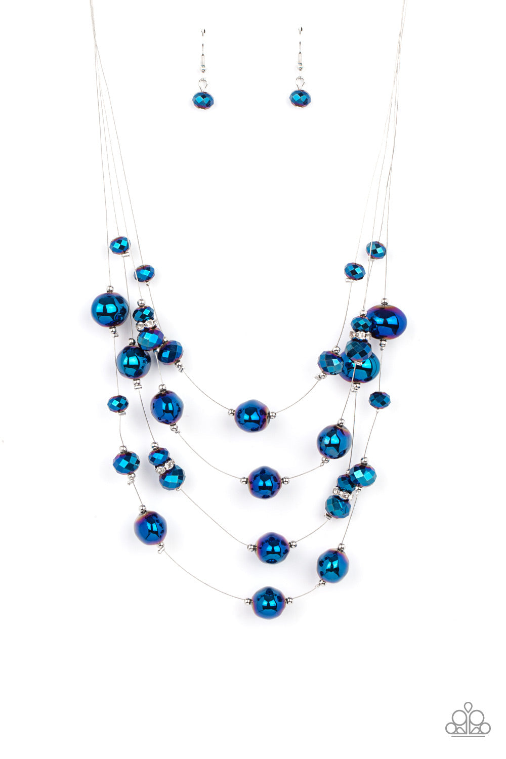 *Paparazzi Necklace* "Cosmic Real Estate" Blue Necklace