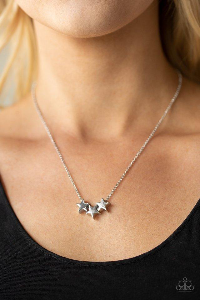 *Paparazzi Necklace* "Shoot For The Stars" Silver Necklace