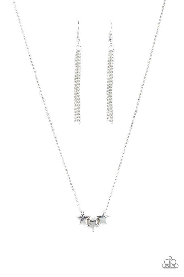 *Paparazzi Necklace* "Shoot For The Stars" Silver Necklace