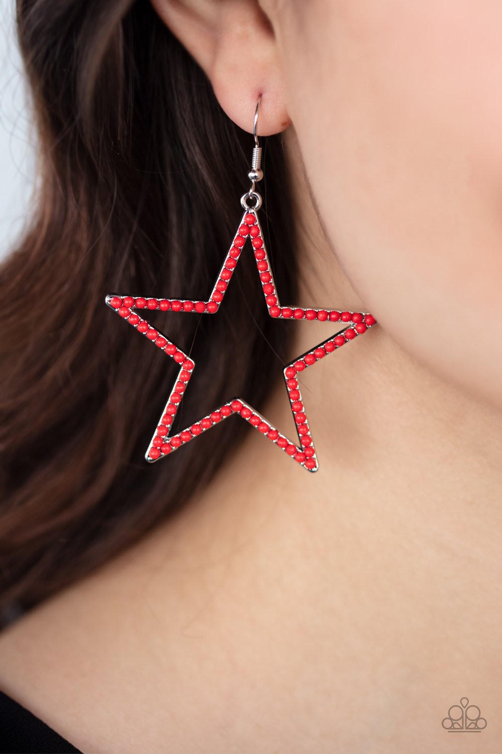 *Paparazzi Earrings* "Count Your Stars" Red Earrings