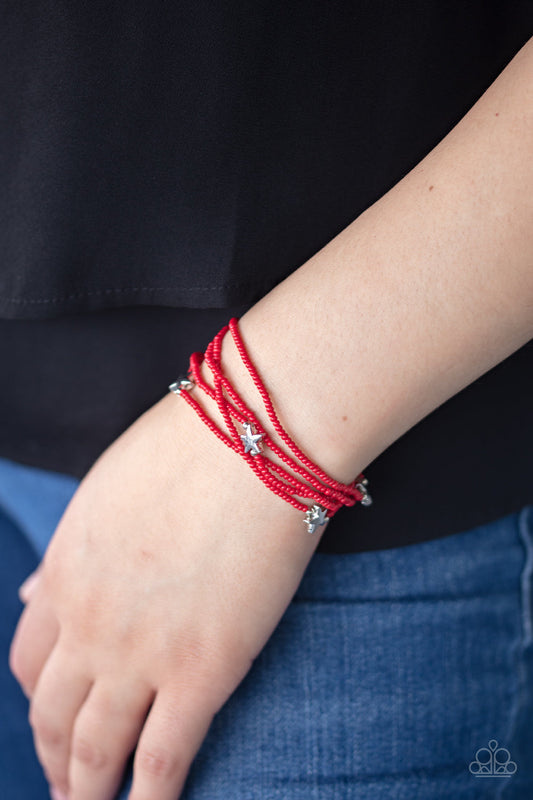 Pretty Patriotic Red Paparazzi Bracelet