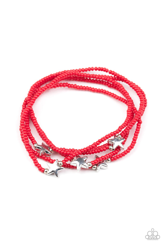 Pretty Patriotic Red Paparazzi Bracelet