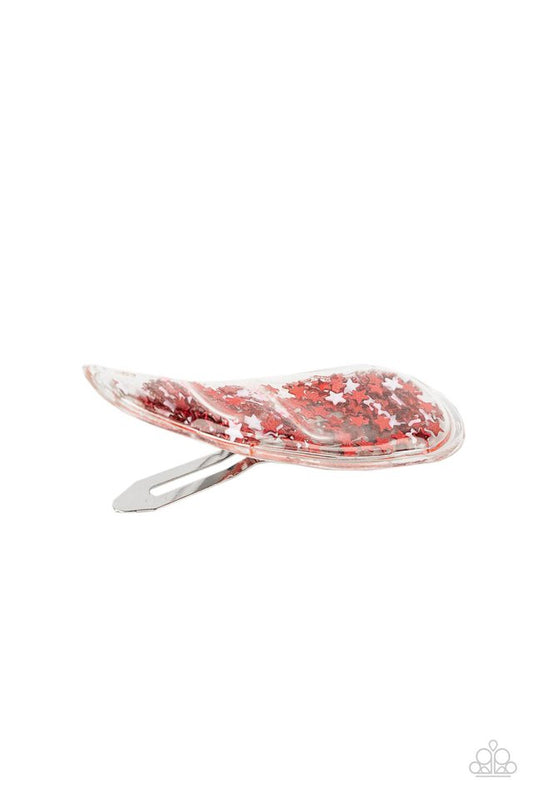 Oh, My Stars and Stripes Red Paparazzi Accessories Hair Clip