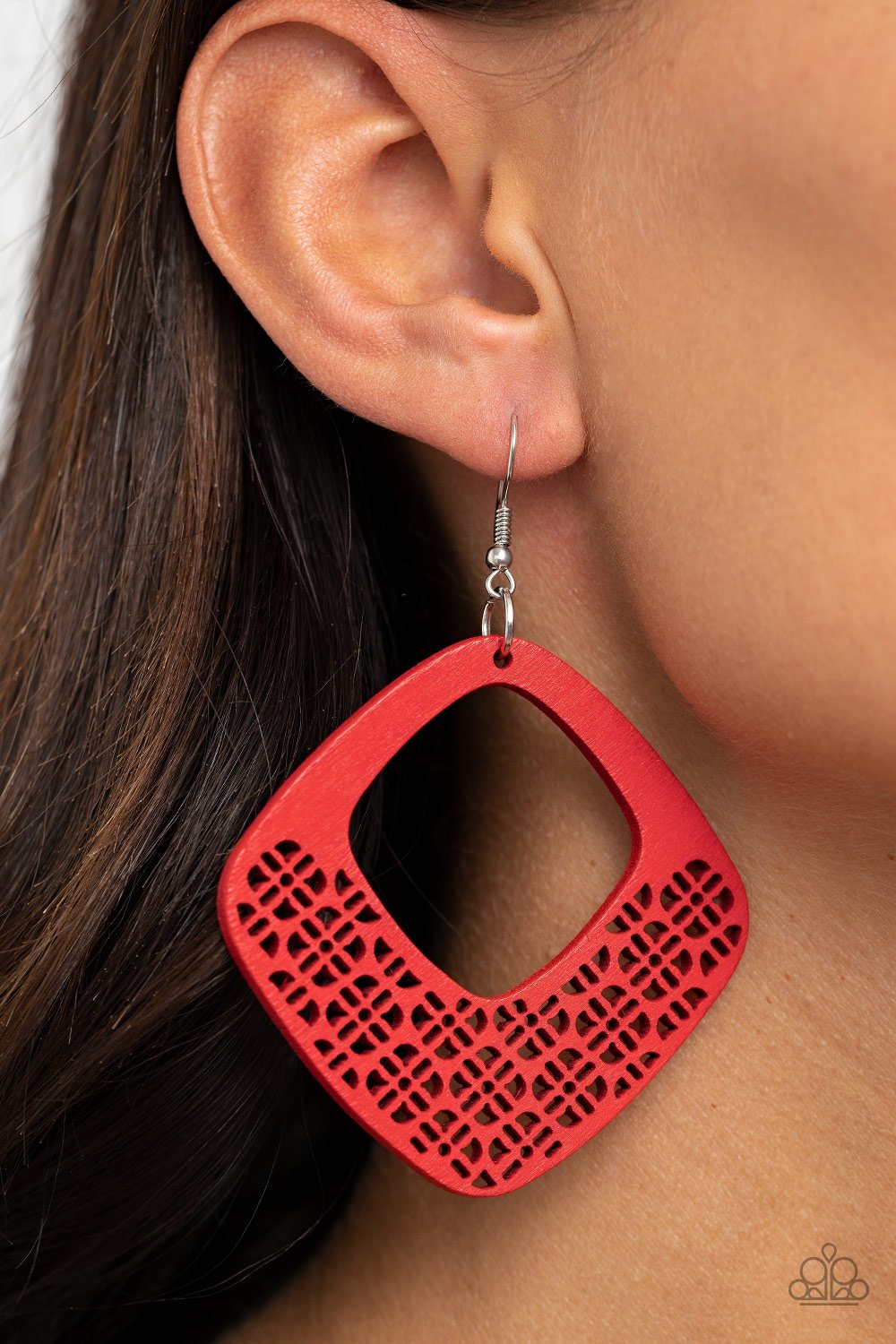 *Paparazzi Accessories* "WOOD You Rather" Red Earrings