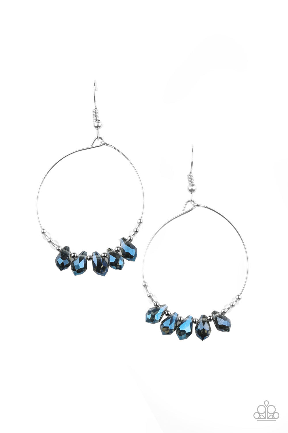 *Paparazzi Earrings* "Holographic Hoops" Blue Earrings