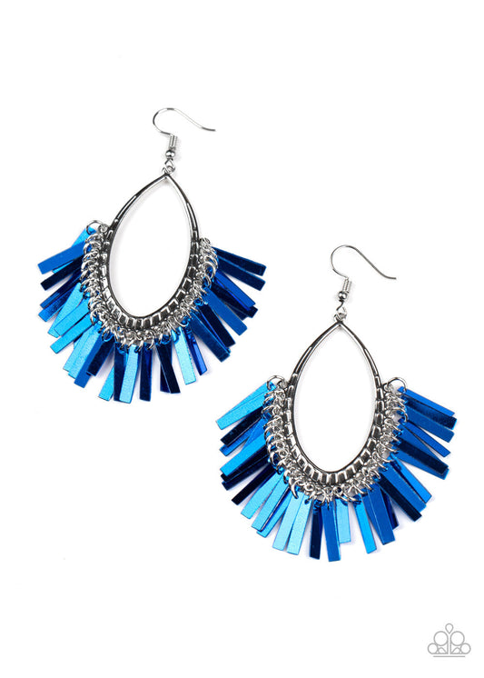 *Paparazzi Earrings* Fine Tuned Machine- Blue Earrings