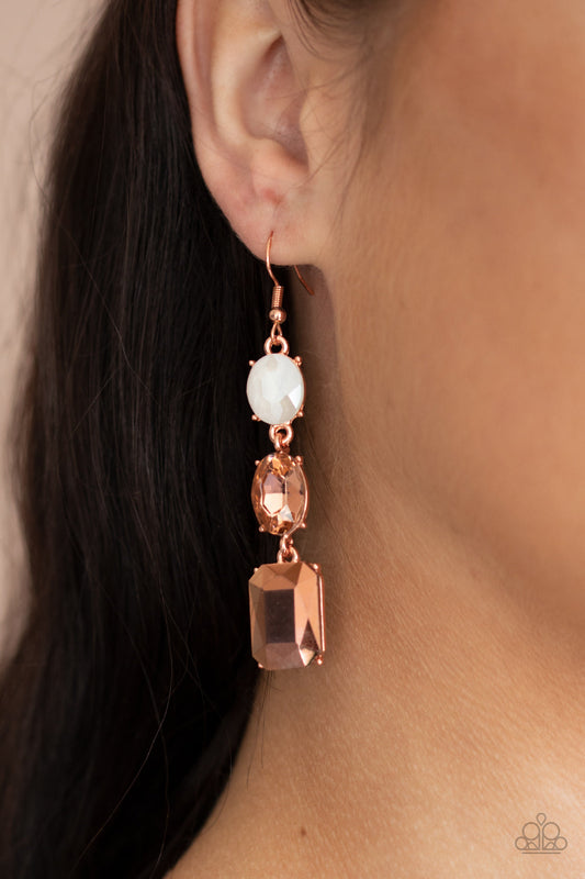 Dripping In Melodrama Copper Earrings by Paparazzi Accessories