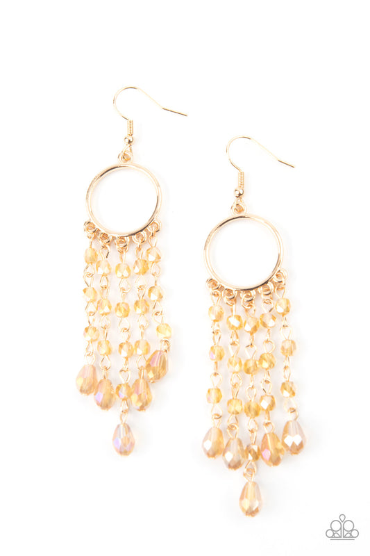 Dazzling Delicious Gold Iridescent Earrings by Paparazzi Accessories