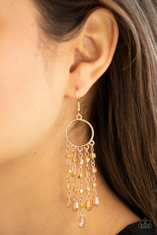 Dazzling Delicious Gold Iridescent Earrings by Paparazzi Accessories