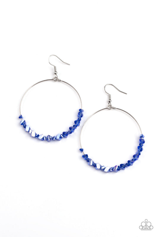 Glimmering Go-Getter Blue Earrings by Paparazzi Accessories