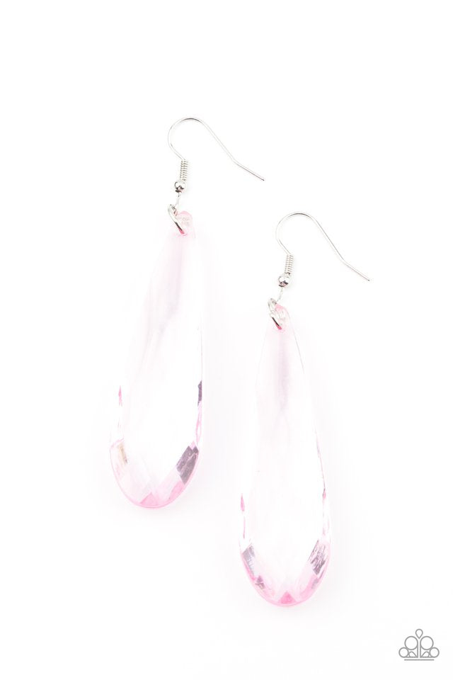 Crystal Crowns Pink Earrings by Paparazzi Accessories