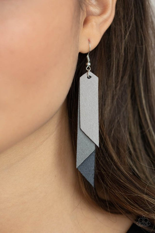 Suede Shade Silver Earrings by Paparazzi Accessories