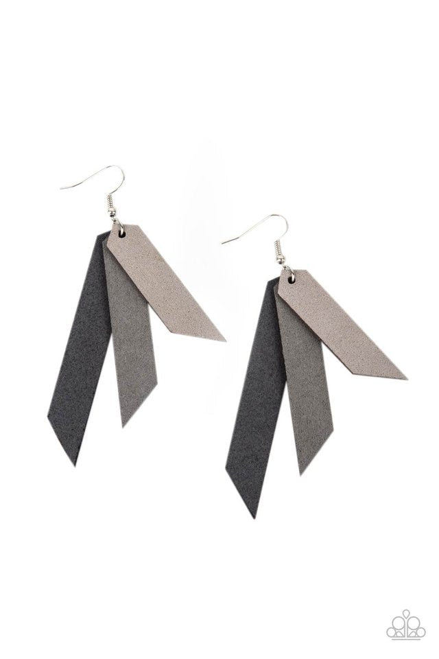 Suede Shade Silver Earrings by Paparazzi Accessories