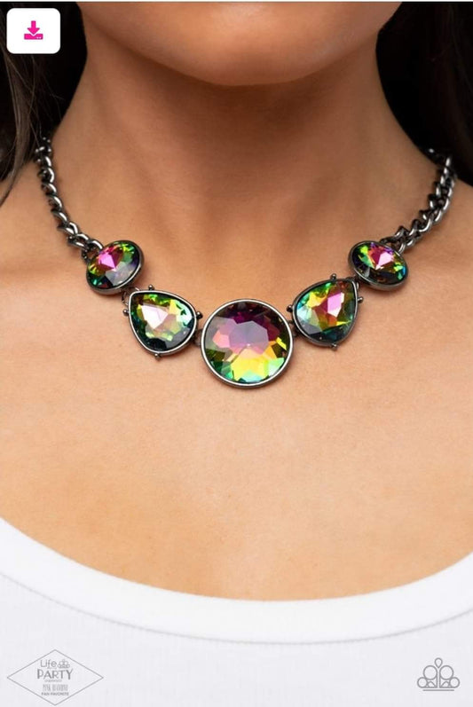 All The World's My Stage Multi Oil Spill Necklace by Paparazzi Accessories