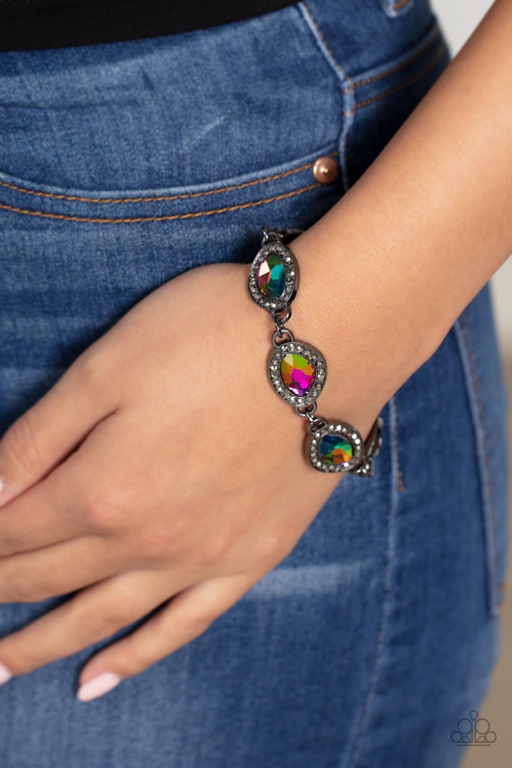 Next-Level Sparkle Multi Oil Spill Bracelet by Paparazzi Accessories