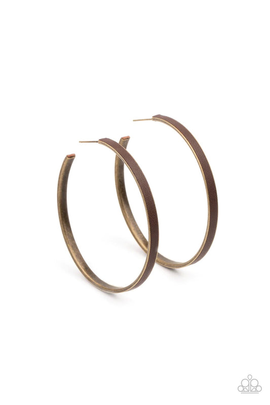 Fearless Flavor Brass Hoop Earrings by Paparazzi Accessories