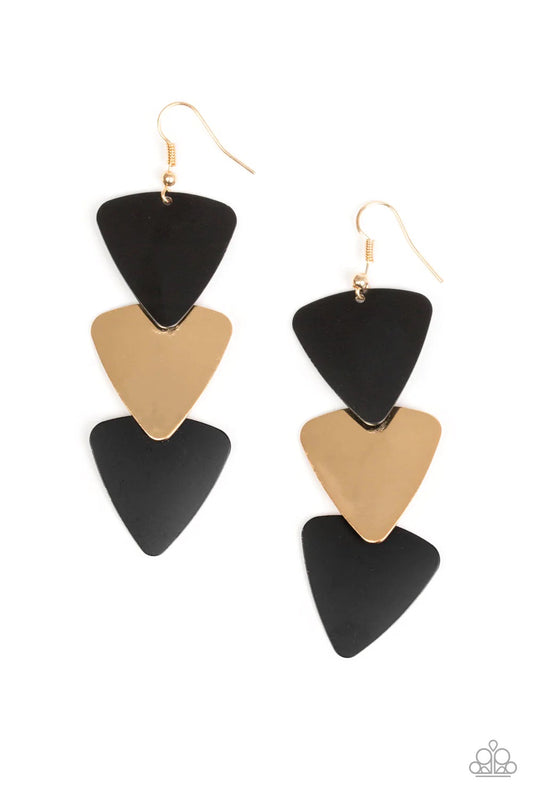 Terra Trek Black Earrings by Paparazzi Accessories