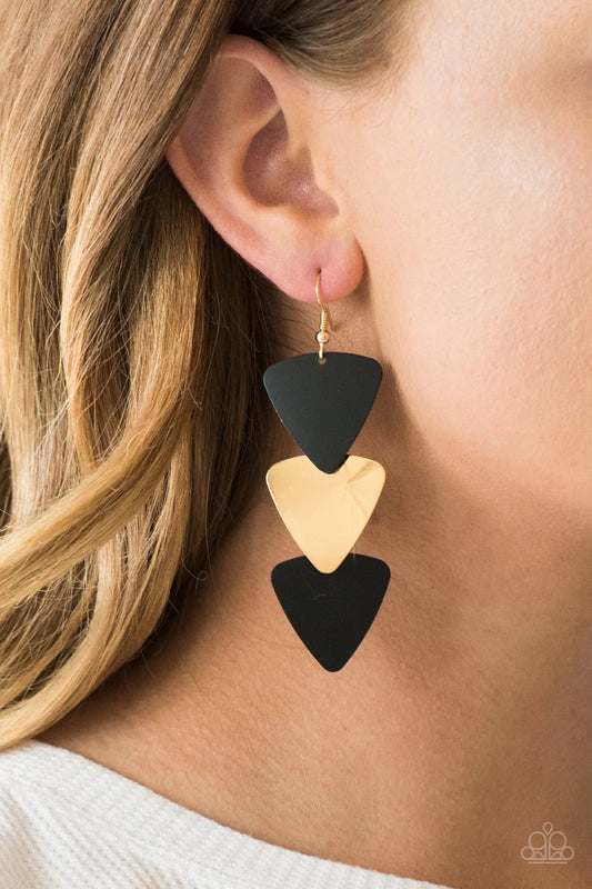 Terra Trek Black Earrings by Paparazzi Accessories