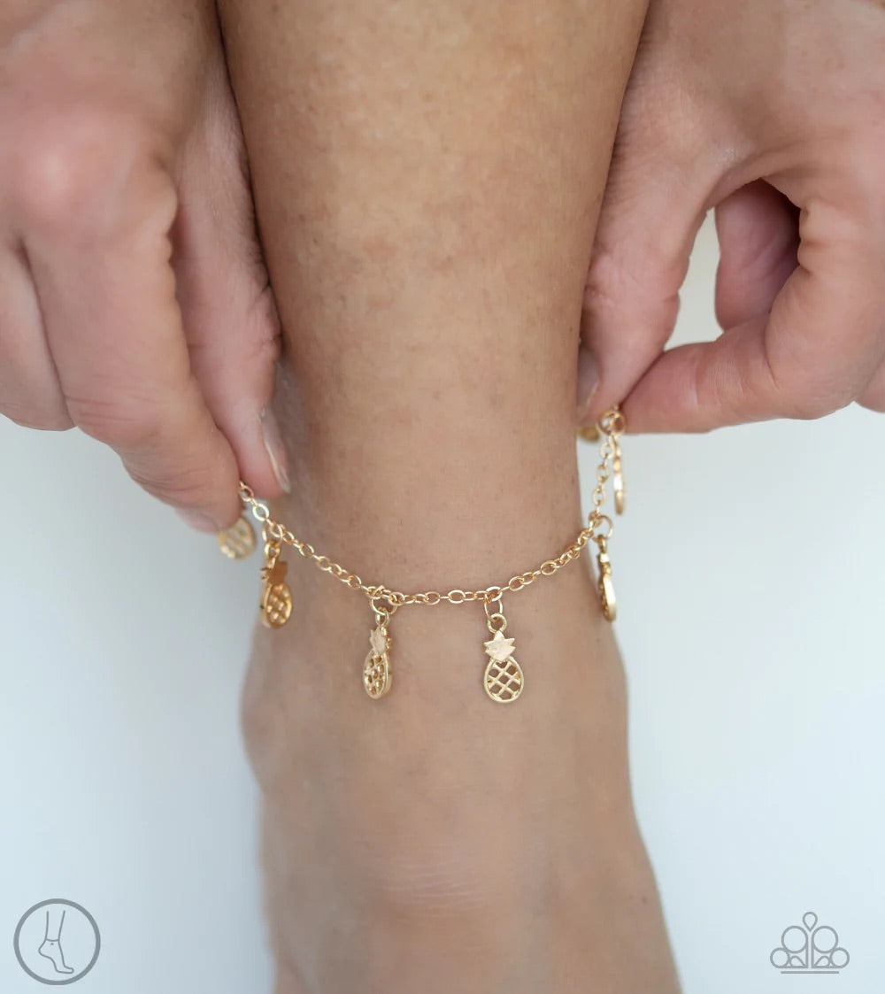 Sand and Sunshine Gold Anklet by Paparazzi Accessories