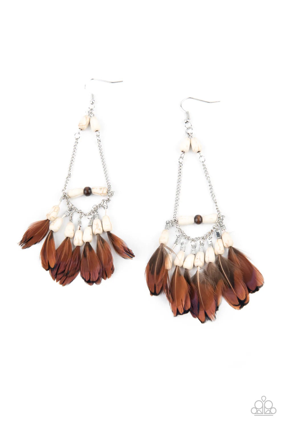 Haute Hawk White Earrings by Paparazzi Accessories