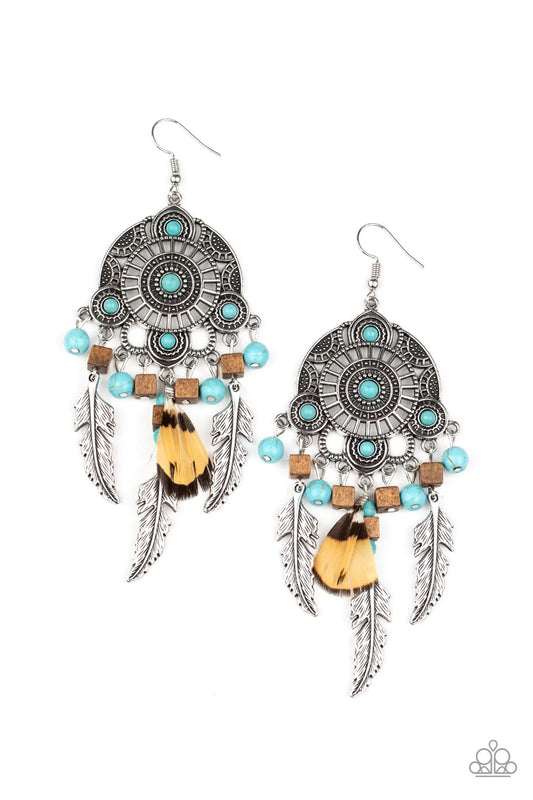 Desert Plains Blue Earrings by Paparazzi Accessories