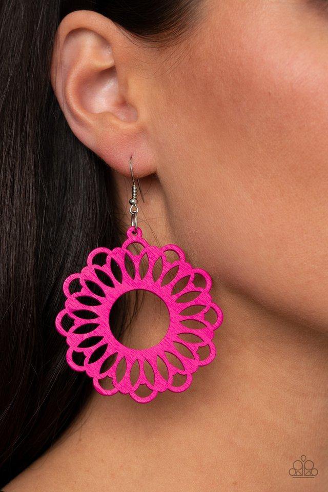 Dominican Daisy Pink Earrings by Paparazzi Accessories