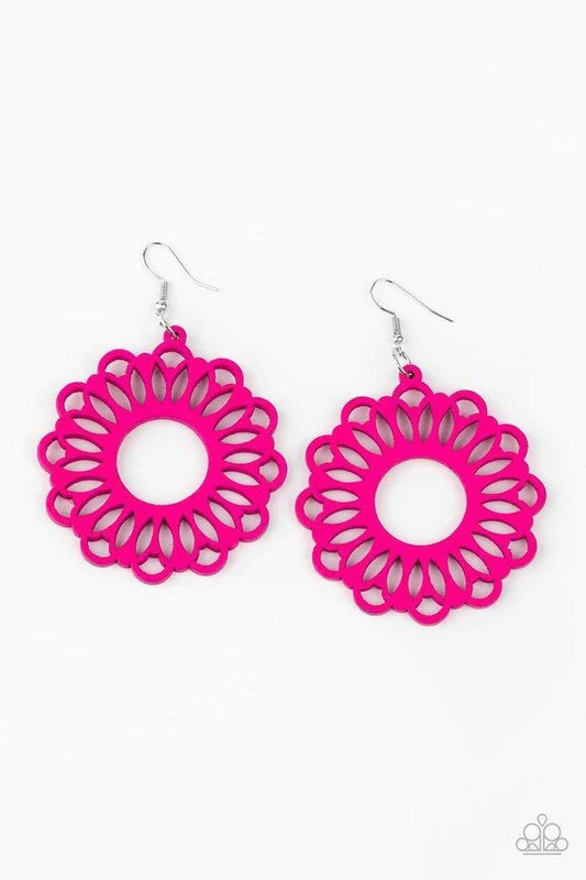 Dominican Daisy Pink Earrings by Paparazzi Accessories