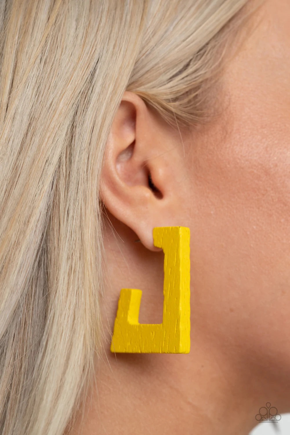 The Girl Next OUTDOOR Yellow Hoop Earrings by Paparazzi Accessories