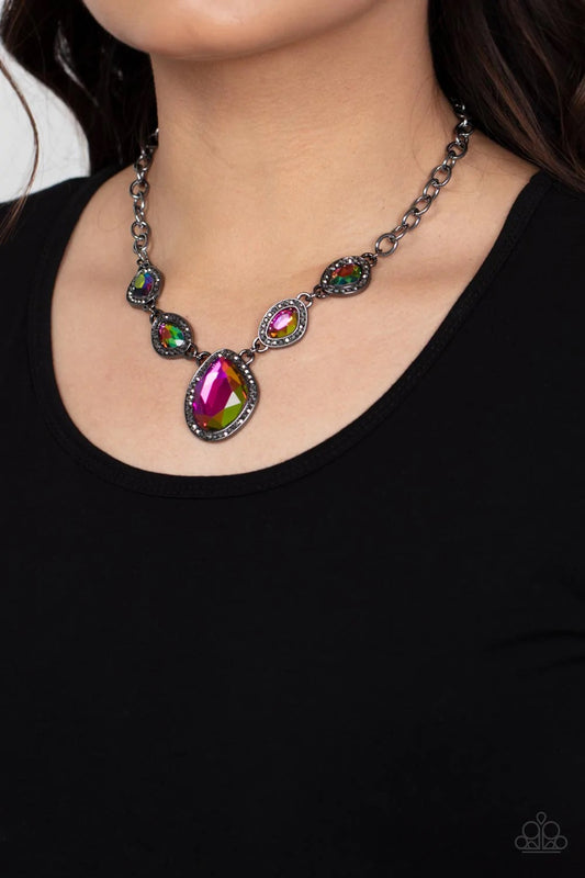 The Upper Echelon Multi Oil Spill Necklace by Paparazzi Accessories